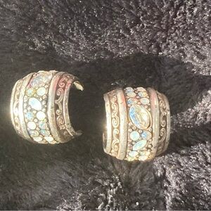 BRIGHTON retired/vintage Crystal Voyage post Huggie-type earrings